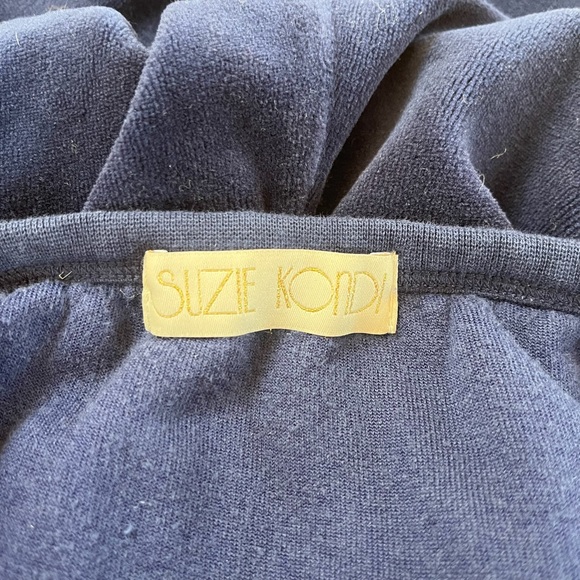 Suzie Kondi Elma Flare Jumpsuit Velour Navy M EUC - Picture 6 of 9